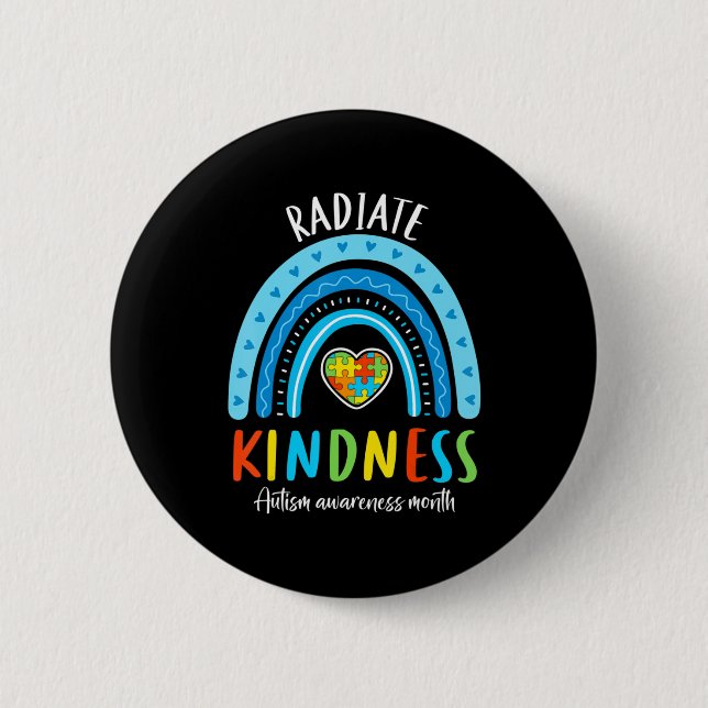 Autismus Bewusstsein Special Ed Teacher Radiate Ki Button (Vorderseite)