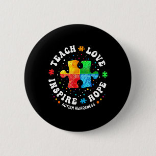 Autismus Bewusstsein Sped Teacher Lehrer Liebe Hop Button