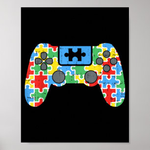 Autismus-Bewusstsein Spielcontroller-Shirt Autisti Poster