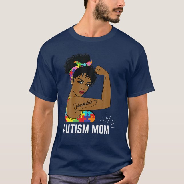 Autismus Bewusstsein starke Mama nach Mutter Schwa T-Shirt (Vorderseite)