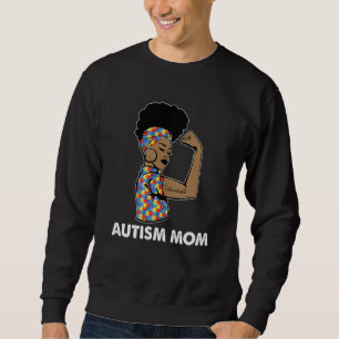 Autismus-Bewusstsein Starke Mutter Afro Mutter Sch Sweatshirt
