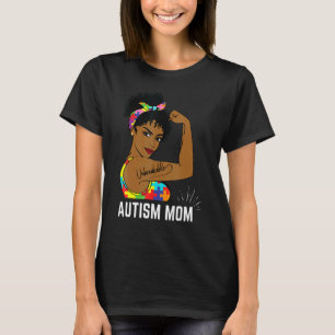 Autismus-Bewusstsein Starke Mutter Afro Mutter Sch T-Shirt