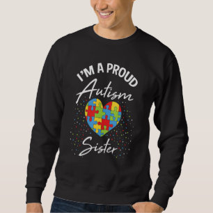 Autismus Bewusstsein stolz Schwester Puzzle Herz C Sweatshirt