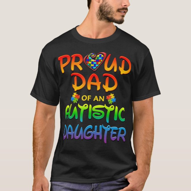 Autismus Bewusstsein stolz Vater der Autistischen  T-Shirt (Vorderseite)