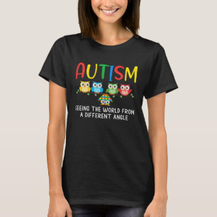 Autismus-Bewusstsein Süße Eule Farb-Puzzles Autism T-Shirt
