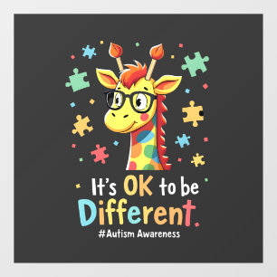 Autismus-Bewusstsein Süße Giraffe Tier Es ist okay Fensteraufkleber