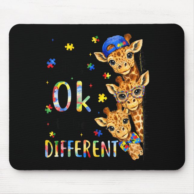Autismus-Bewusstsein Süße Giraffe Tier zu sein Mousepad (Vorne)