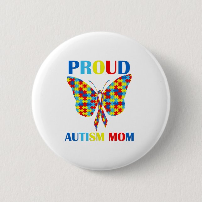Autismus Bewusstsein Tag Autismus Mama Gift Proud  Button (Vorderseite)