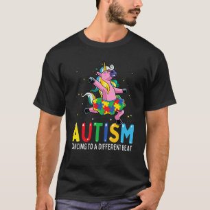 Autismus-Bewusstsein tanzendes Einhorn Puzzleteil  T-Shirt
