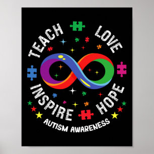 Autismus Bewusstsein Teach Hope Liebe Inspirierte Poster