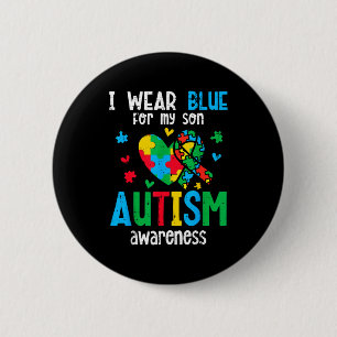 Autismus-Bewusstsein tragen Sie Blau für den Sohn  Button