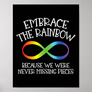 Autismus-Bewusstsein Umarme Den Regenbogen Unendli Poster