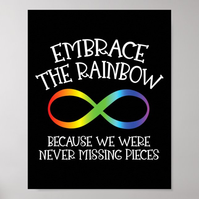 Autismus-Bewusstsein Umarme Den Regenbogen Unendli Poster (Vorne)