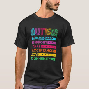 Autismus-Bewusstsein Unterstützung Fürsorge Akzept T-Shirt
