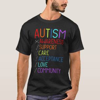 Autismus-Bewusstsein Unterstützungs Pflege Akzepta T-Shirt