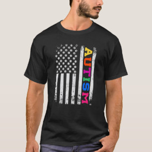 Autismus-Bewusstsein Vintage USA Amerikanische Fla T-Shirt