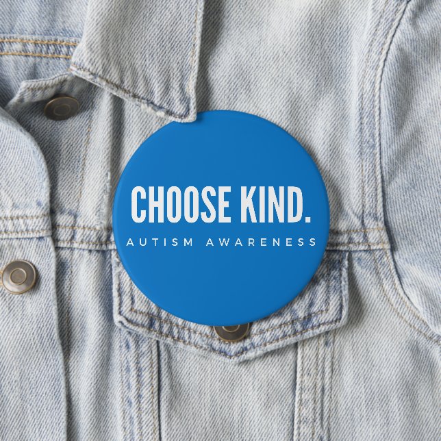 Autismus Bewusstsein wählen Sie Art blauer Button (Beispiel)