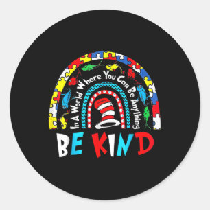 Autismus Bewusstsein, warum in der Lehrerkatze von Runder Aufkleber