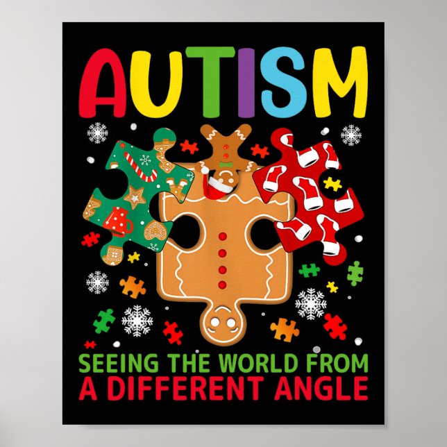 Autismus Bewusstsein Weihnachten Autistische Weihn Poster (Vorne)