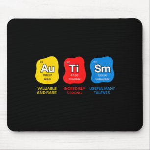 Autismus-Bewusstsein Wissenschaft Periodensystem E Mousepad