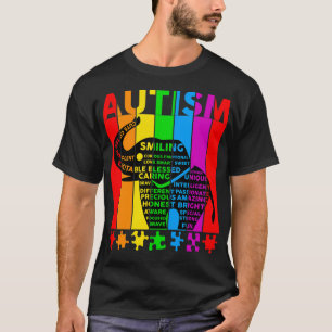 Autismus Bewusstsein Worte Elefanten Typografie Au T-Shirt