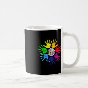 Autismus Bewusstsein Zeichensprache Hand Puzzle Un Kaffeetasse