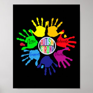 Autismus Bewusstsein Zeichensprache Hand Puzzle Un Poster