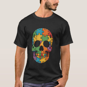 Autismus-Bewusstsein Zucker-Schädel-Puzzle Männer  T-Shirt