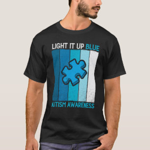 Autismus-Bewusstsein Zünde es Blau Autismus-Bewus T-Shirt