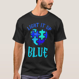 Autismus-Bewusstsein Zünde es Blau Autismus-Bewuss T-Shirt