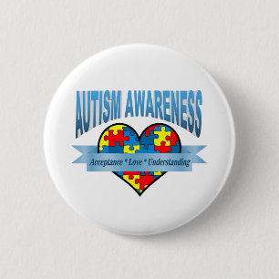 Autismus-Bewusstseins-Annahme-Liebe-Verständnis Button