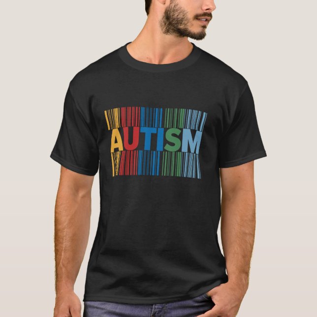 Autismus-Bewusstseins-Barcode T-Shirt (Vorderseite)