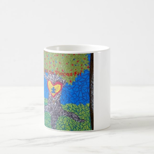 Autismus-Bewusstseins-Baum-Tasse Kaffeetasse (Mittel)