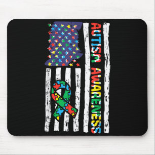 Autismus-Bewusstseins-Flaggenband ASD Patriotische Mousepad