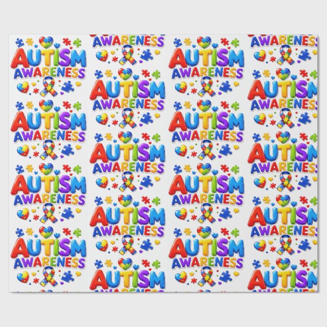 Autismus-Bewusstseins-Geschenkpapier Geschenkpapier (Flach)