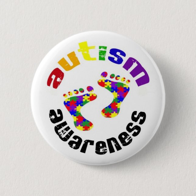 Autismus-Bewusstseins-Knopf Button (Vorderseite)