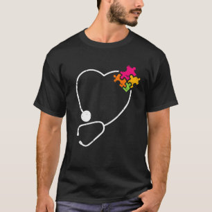 Autismus-Bewusstseins-Nurse Stethoskop Puzzle-Teil T-Shirt