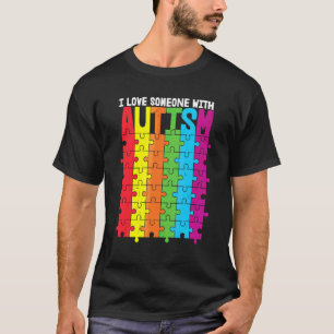 Autismus-Bewusstseins-Puzzle Ich liebe jemanden m T-Shirt