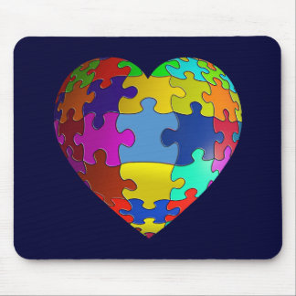 Autismus-Bewusstseins-Puzzlespiel-Herz Mousepad