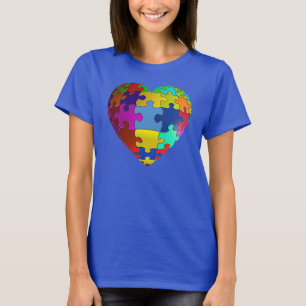 Autismus-Bewusstseins-Puzzlespiel-Herz-T - Shirt