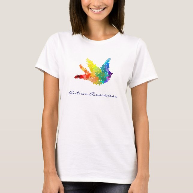 Autismus-Bewusstseins-Puzzlespiel-Vogel-T - Shirt (Vorderseite)