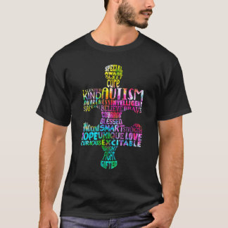 Autismus-Bewusstseins-Puzzleteil Wörter Autistisch T-Shirt