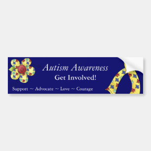 Autismus-Bewusstseins-Puzzleteile-Blumendesign Autoaufkleber