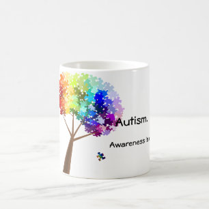 Autismus-Bewusstseins-Regenbogen-Puzzlespiel-Baum Tasse