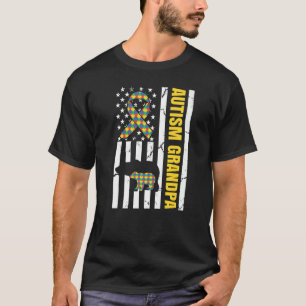 Autismus-Bewusstseins-Schleife Autismus Opa Bär Am T-Shirt