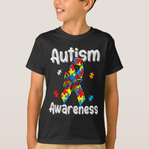 Autismus-Bewusstseins-Schleife Schmetterling Puzzl T-Shirt