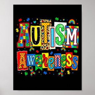 Autismus-Bewusstseins-Schleifen-Puzzle Autismus-Un Poster
