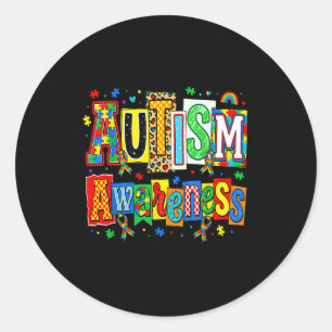Autismus-Bewusstseins-Schleifen-Puzzle Autismus-Un Runder Aufkleber