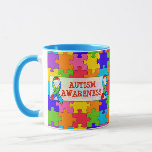 Autismus-Bewusstseins-Schleifen-Puzzleteile-Tasse Tasse
