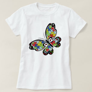 Autismus-Bewusstseins-Schmetterlings-T-Shirt T-Shirt